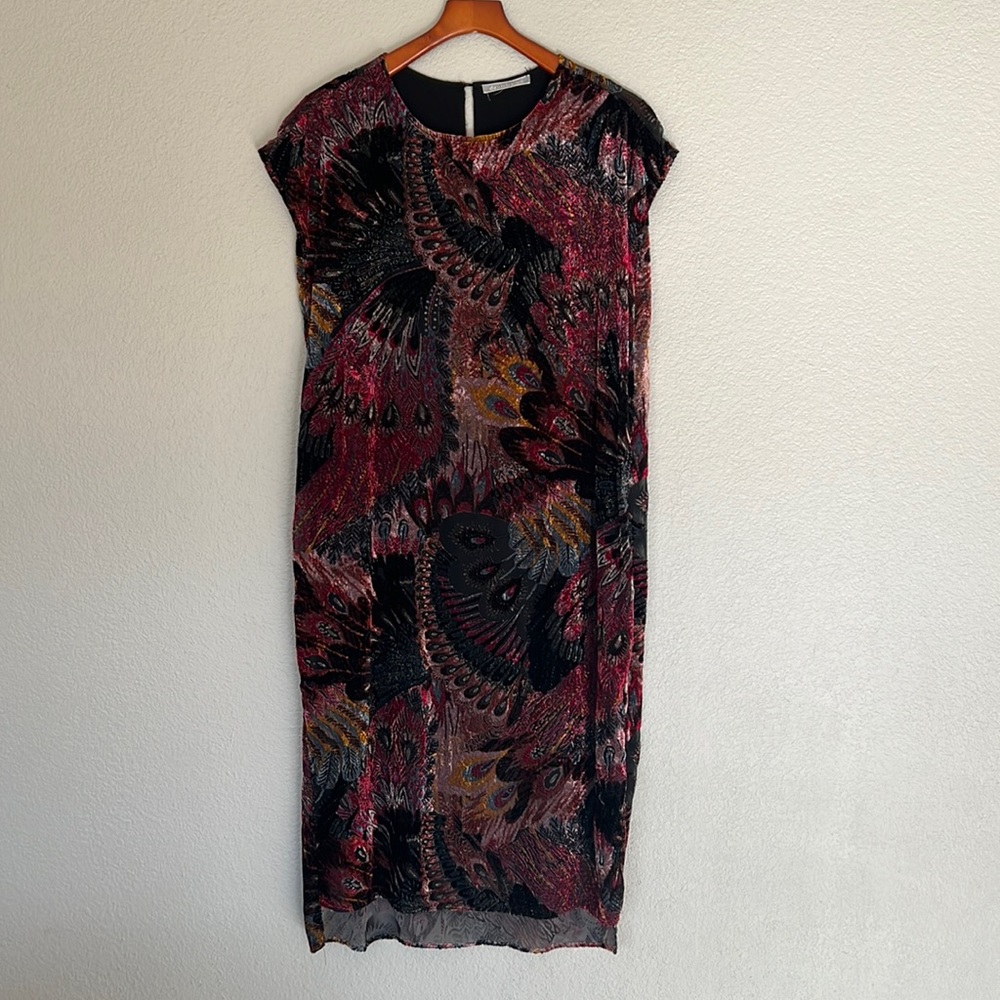 Anthropologie Daniel Rainn Agostina Velvet Burnout Tunic Dress Size L